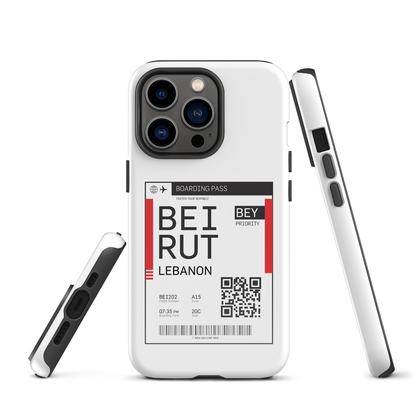 Lebanon Beirut Boarding Pass Tough iPhone Case