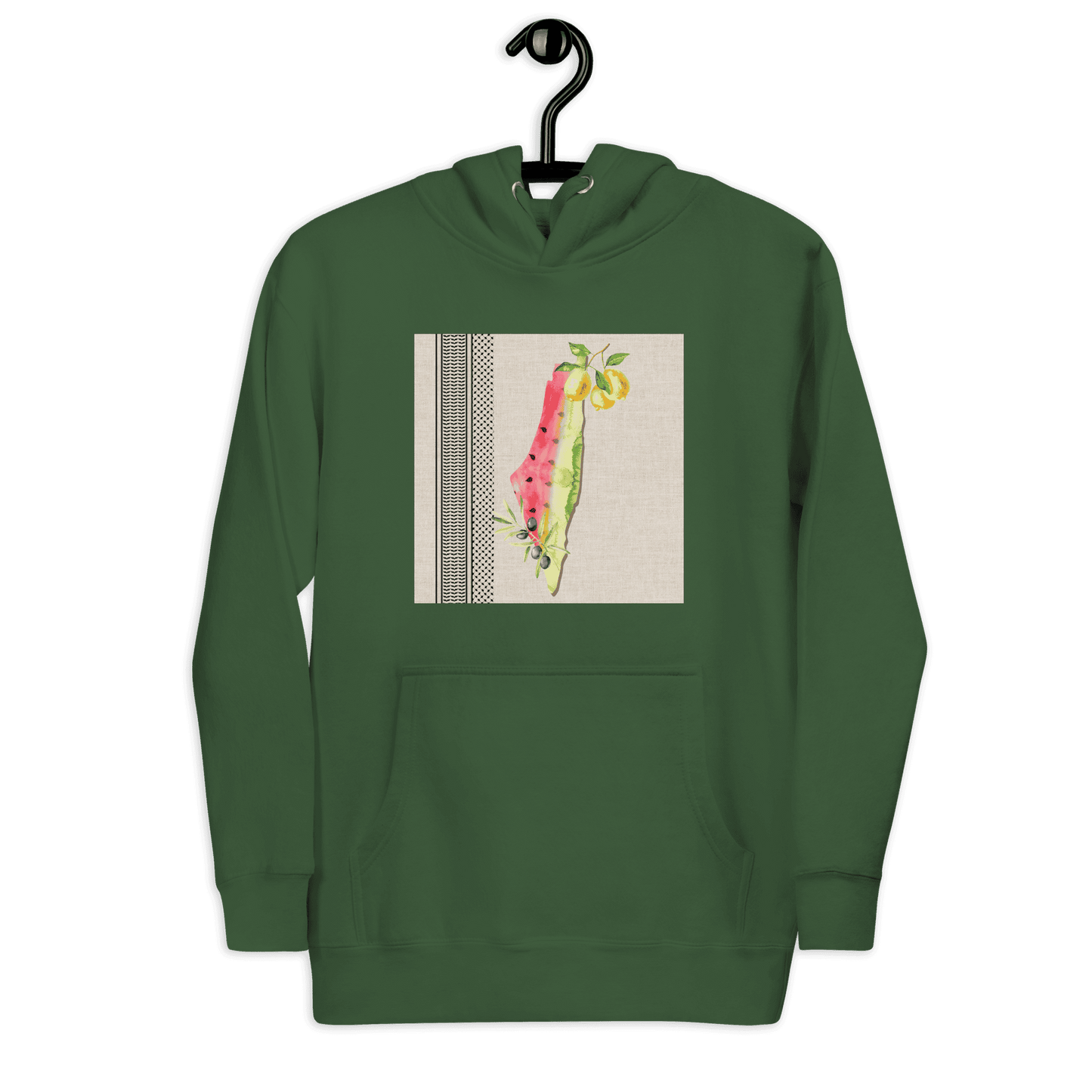 Palestine Olive Lemon Watermelon Forest Green Unisex Hoodie