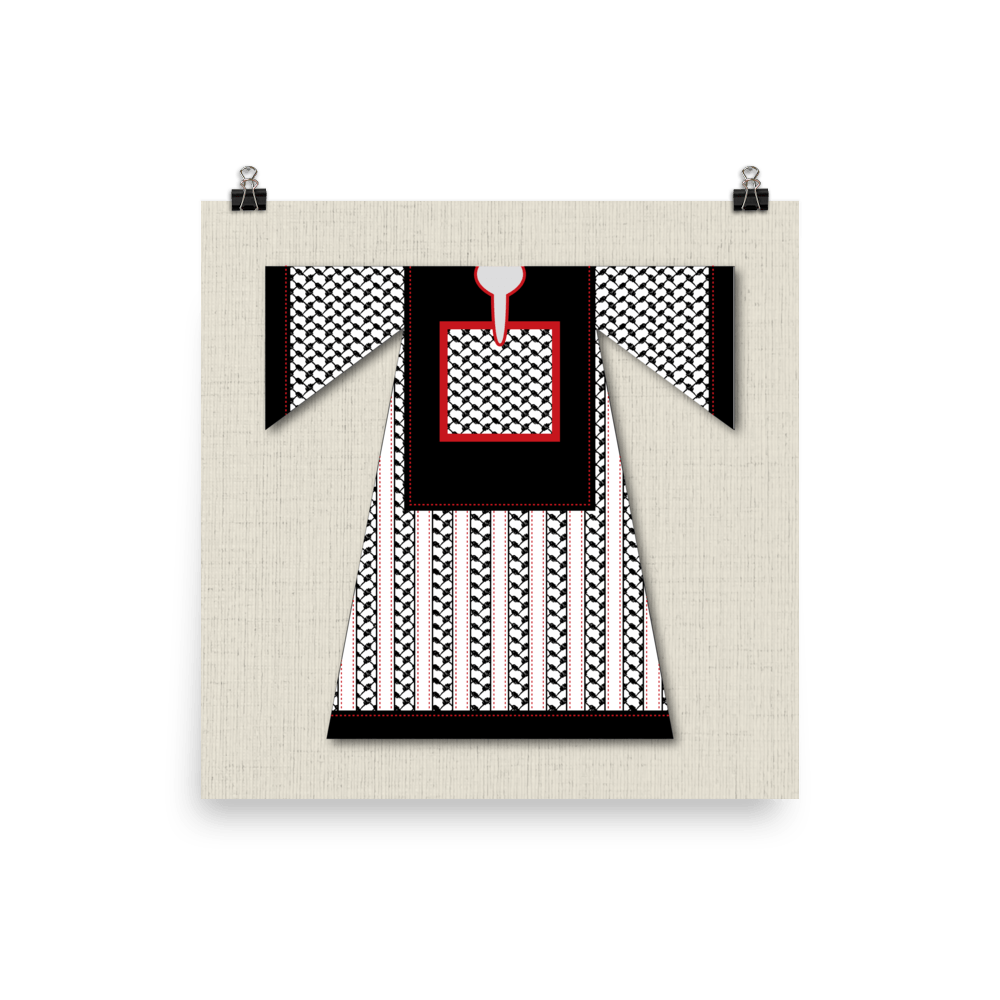 Caftan palestinien N&B Poster