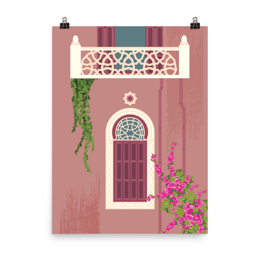 Pink Lebanese Windows Poster Min Biladi