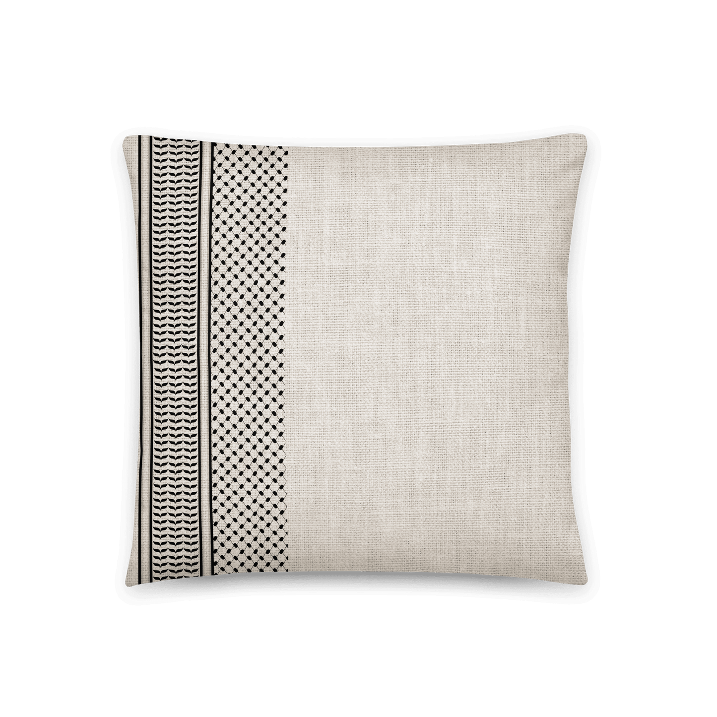 Palestinian Kuffieh Stripe Biege Cushion