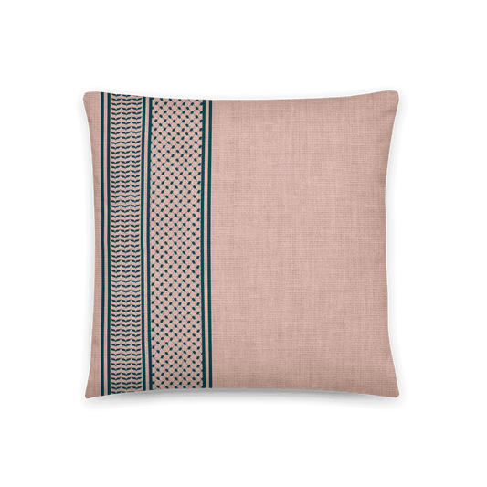 Palestinian Kuffieh Stripe Pink Cushion