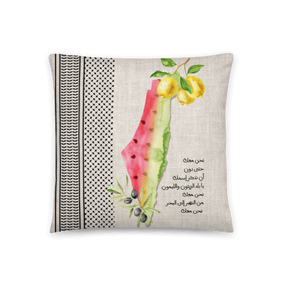 Palestinian Map Lemon Olives Cushion