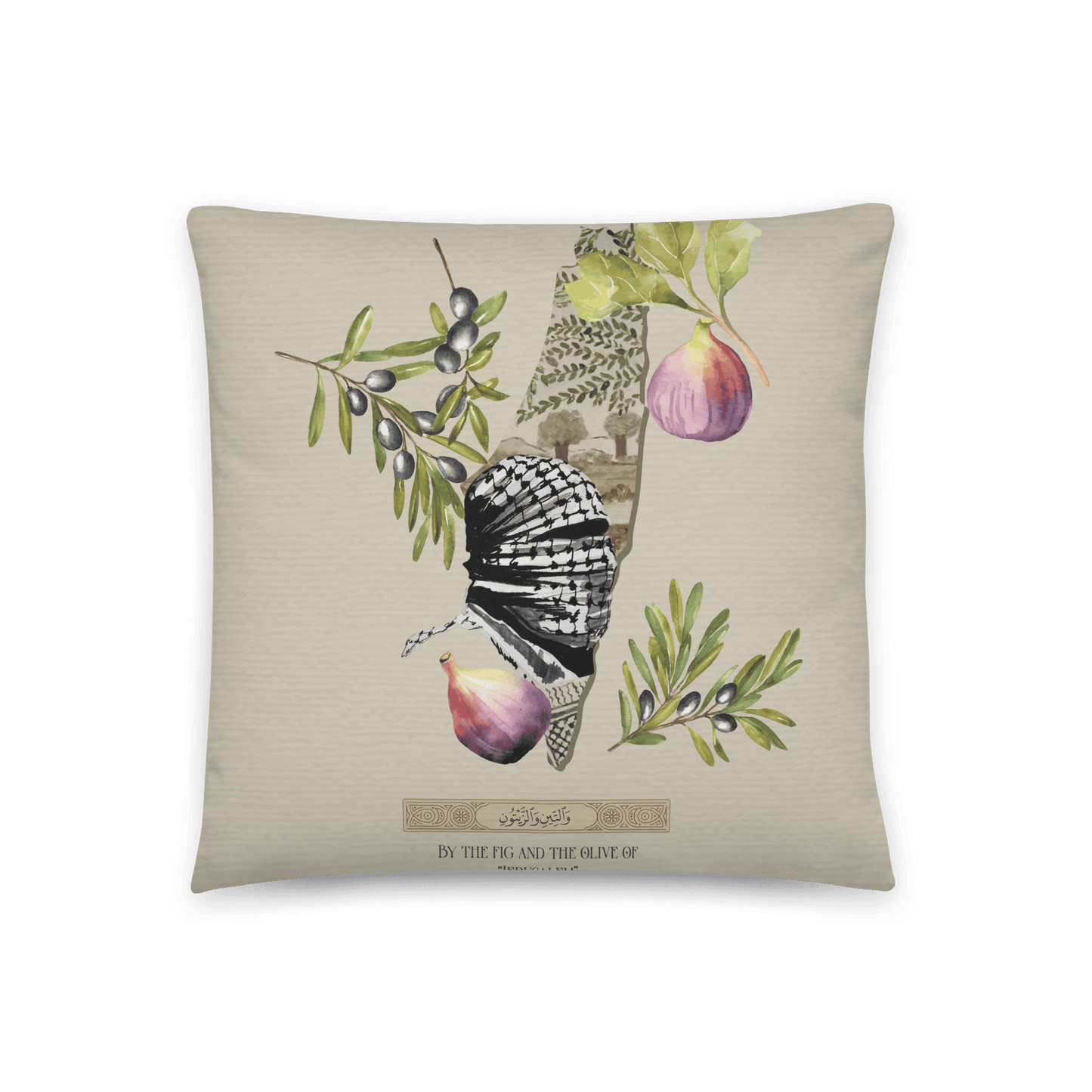 Palestinian Map Fig Olive Cushion