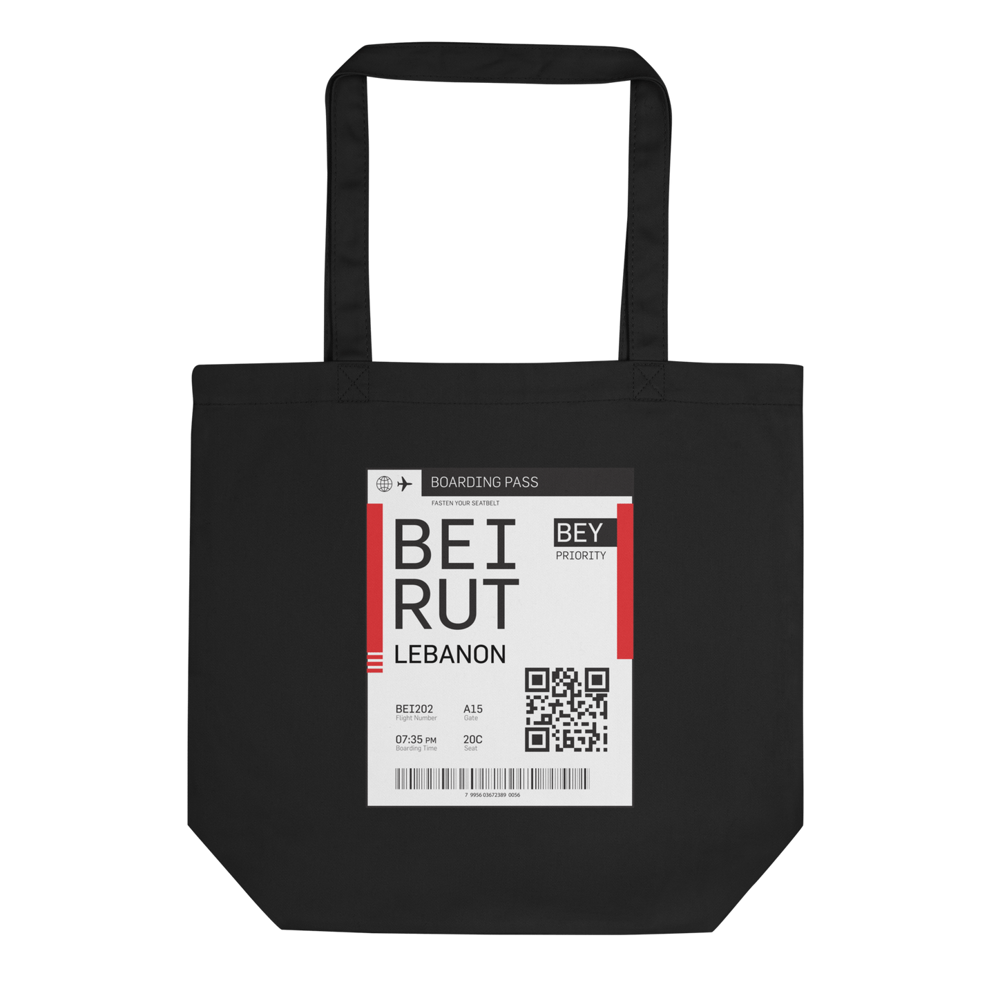 Lebanese Beirut Boarding Pass Tote Bag