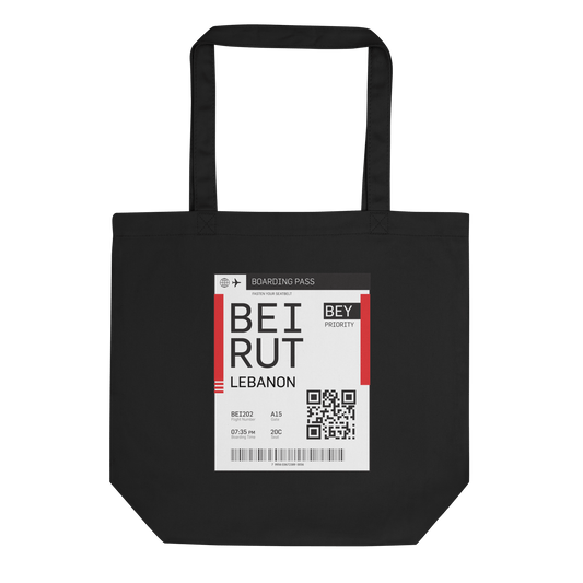 Lebanese Beirut Boarding Pass Tote Bag