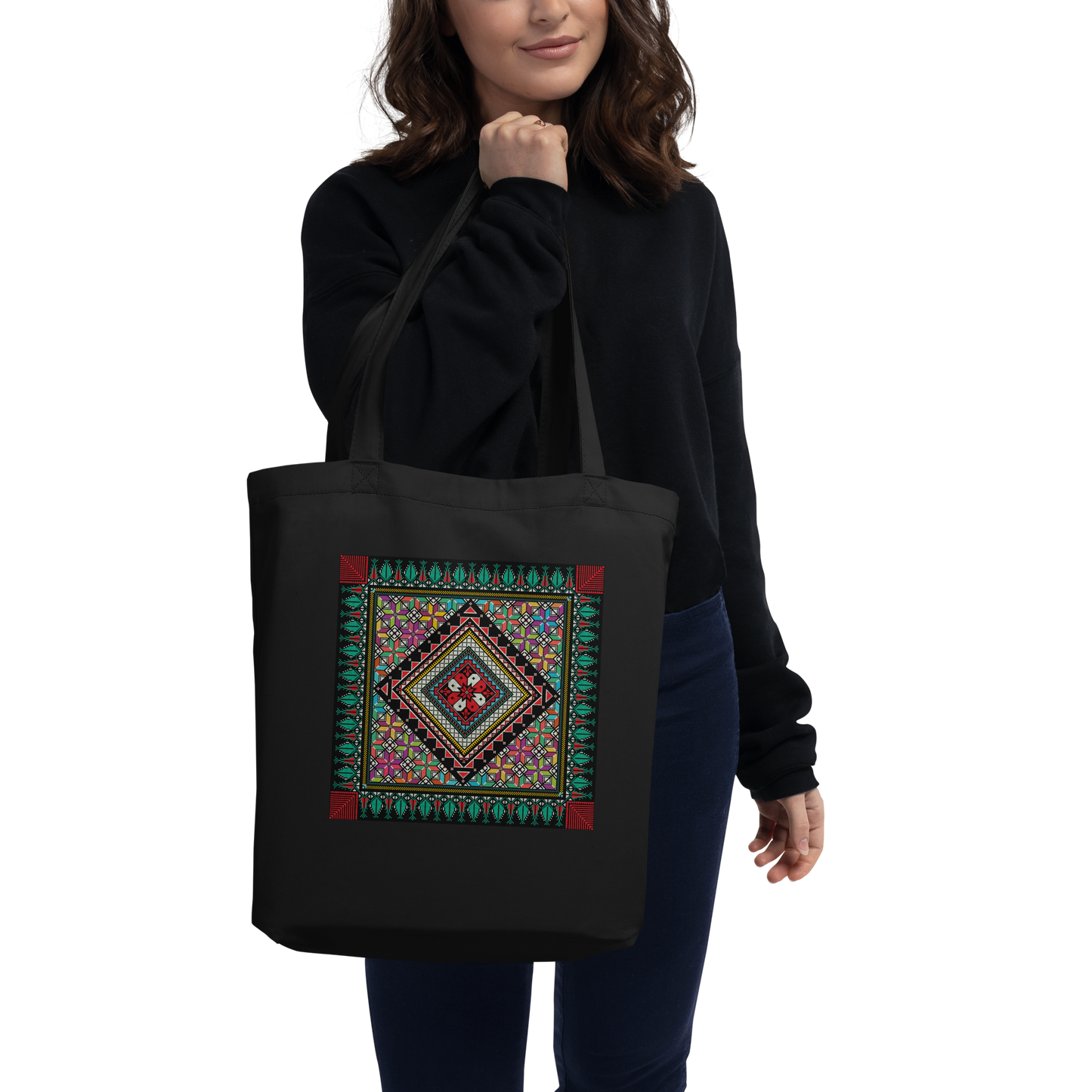 Palestinian Colorful Tatreez Tote Bag