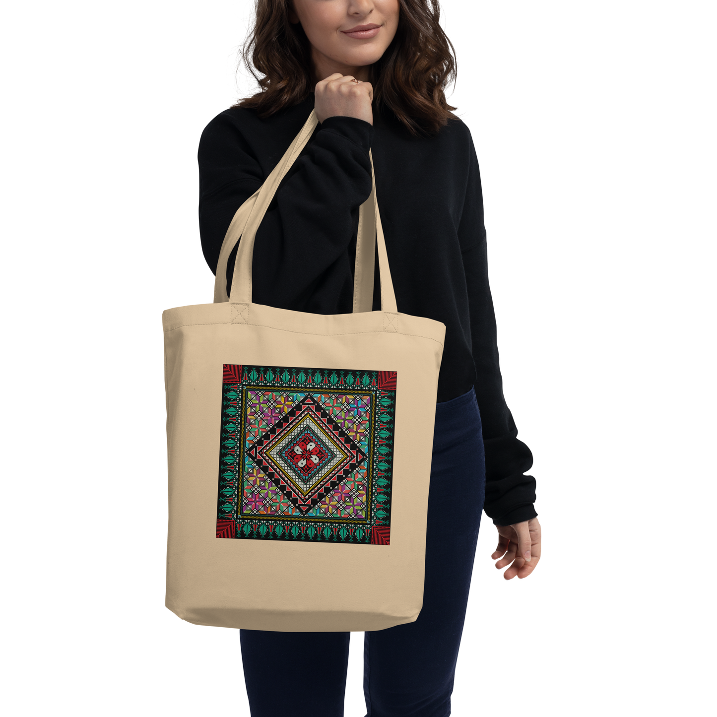 Palestinian Colorful Tatreez Tote Bag