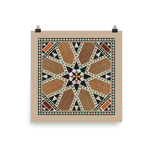 Syrian Mozaic and Wood Poster