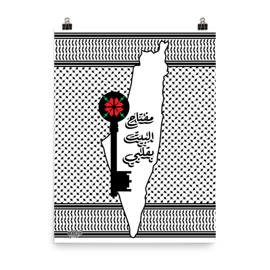 Palestine Map & Key Poster