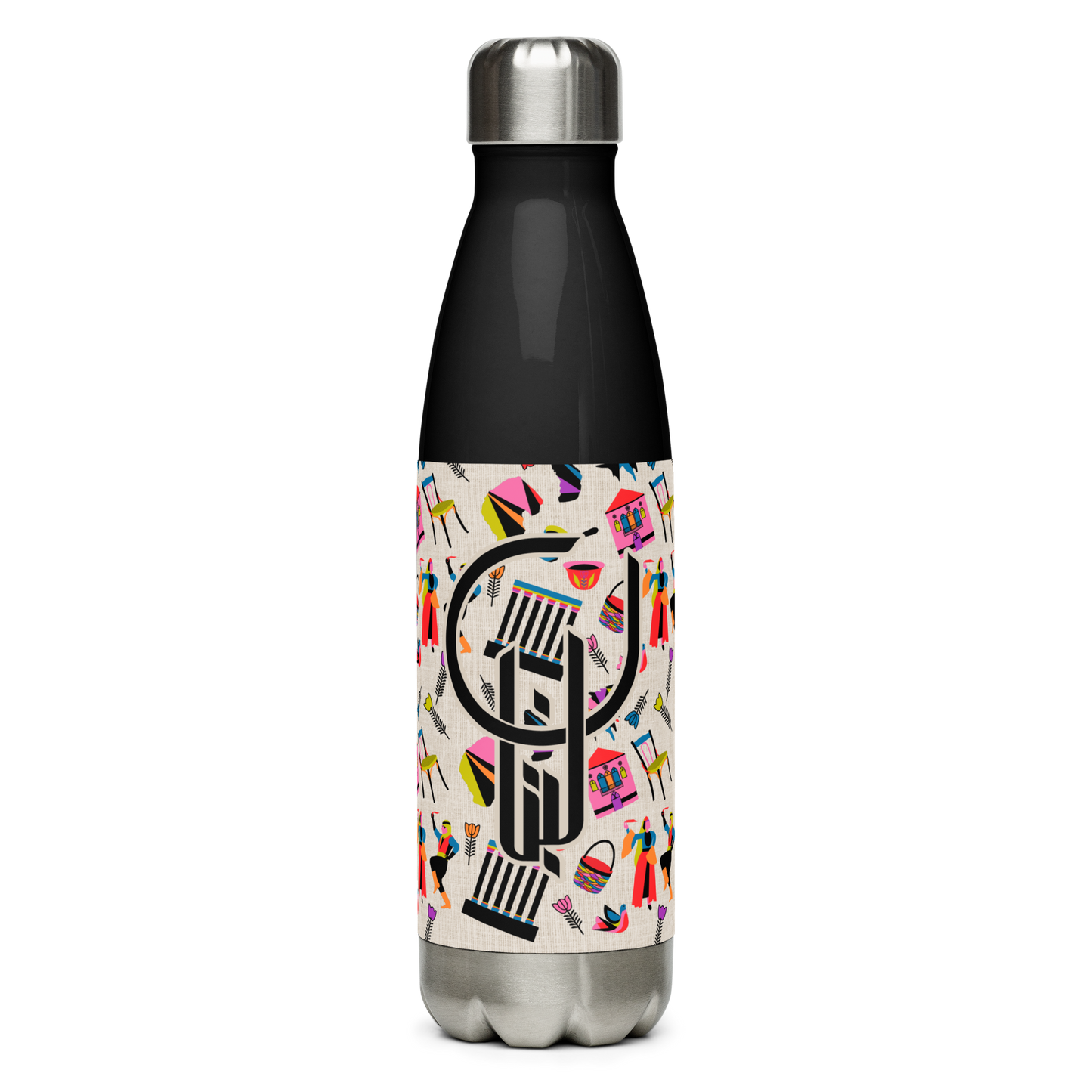 Lebanon Logo Heritage Pattern Water Bottle