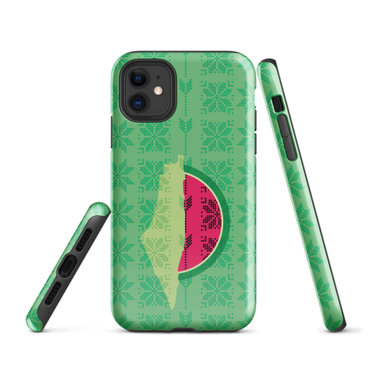 Palestine Map Watermelon Tatreez Tough iPhone Case