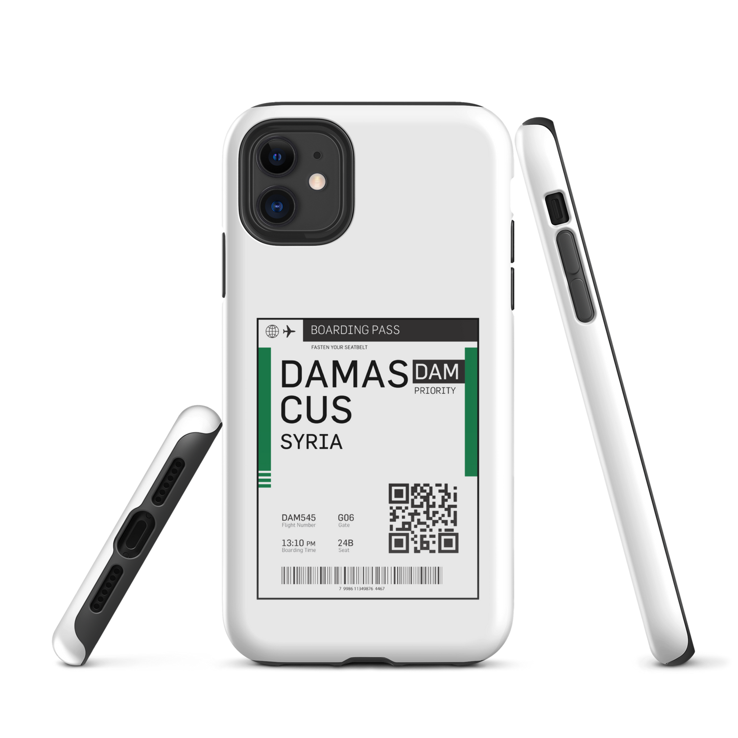 Syria Damascus Boarding Pass Tough iPhone Case