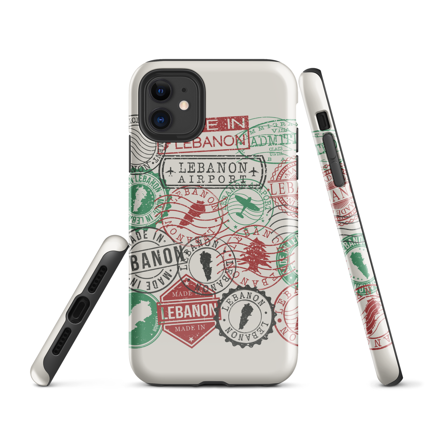 Lebanon Travel Stamps Tough iPhone Case