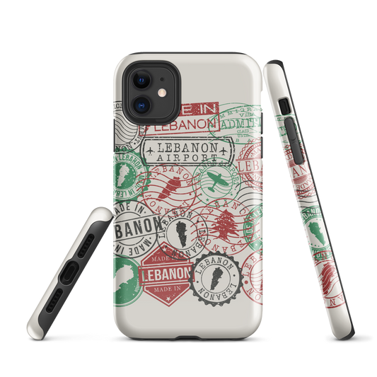 Lebanon Travel Stamps Tough iPhone Case