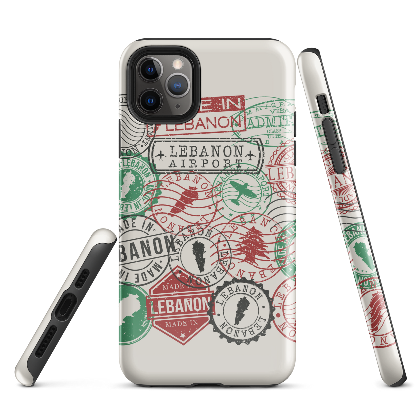 Lebanon Travel Stamps Tough iPhone Case