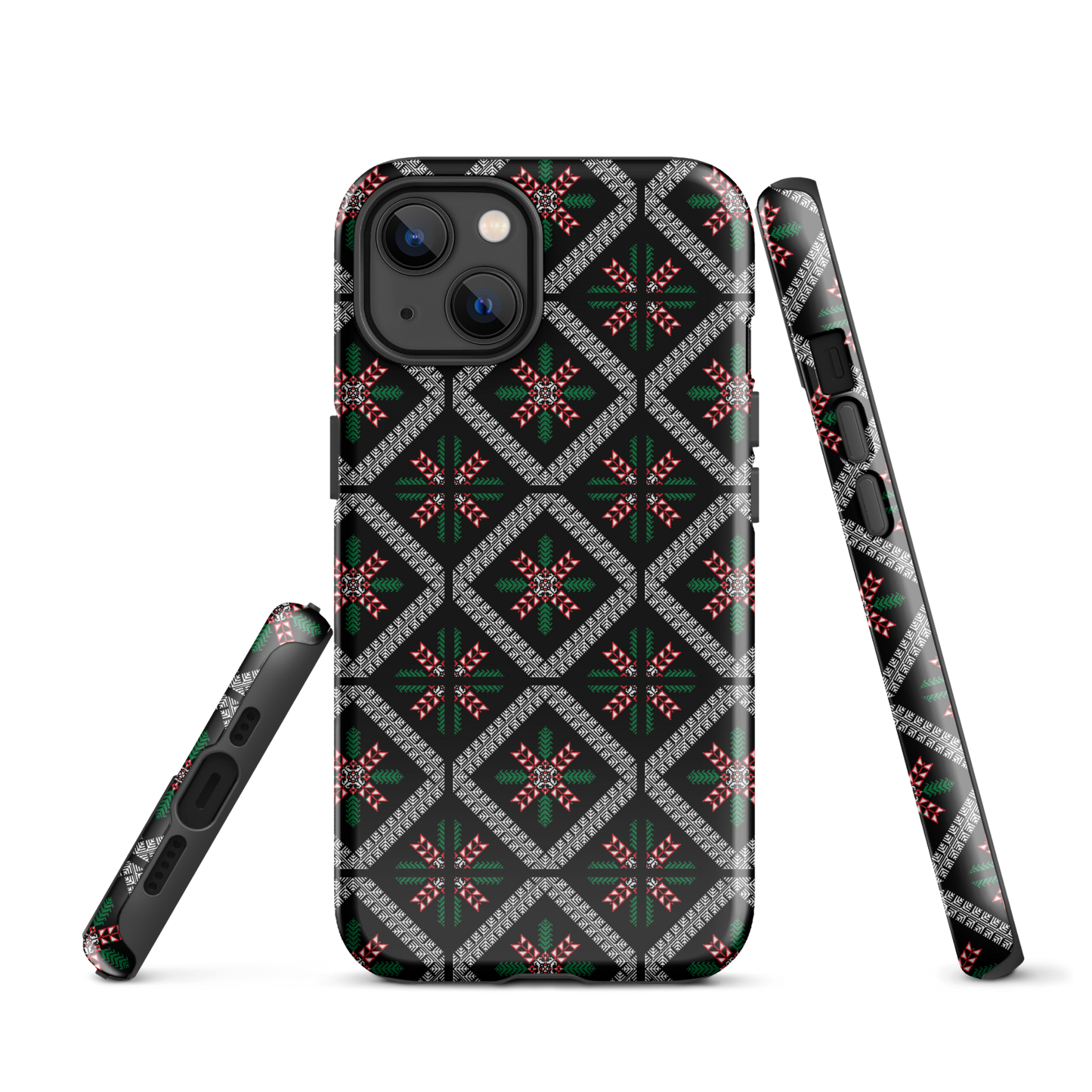 Coque et skin iPhone résistant au motif Tatriz palestinien