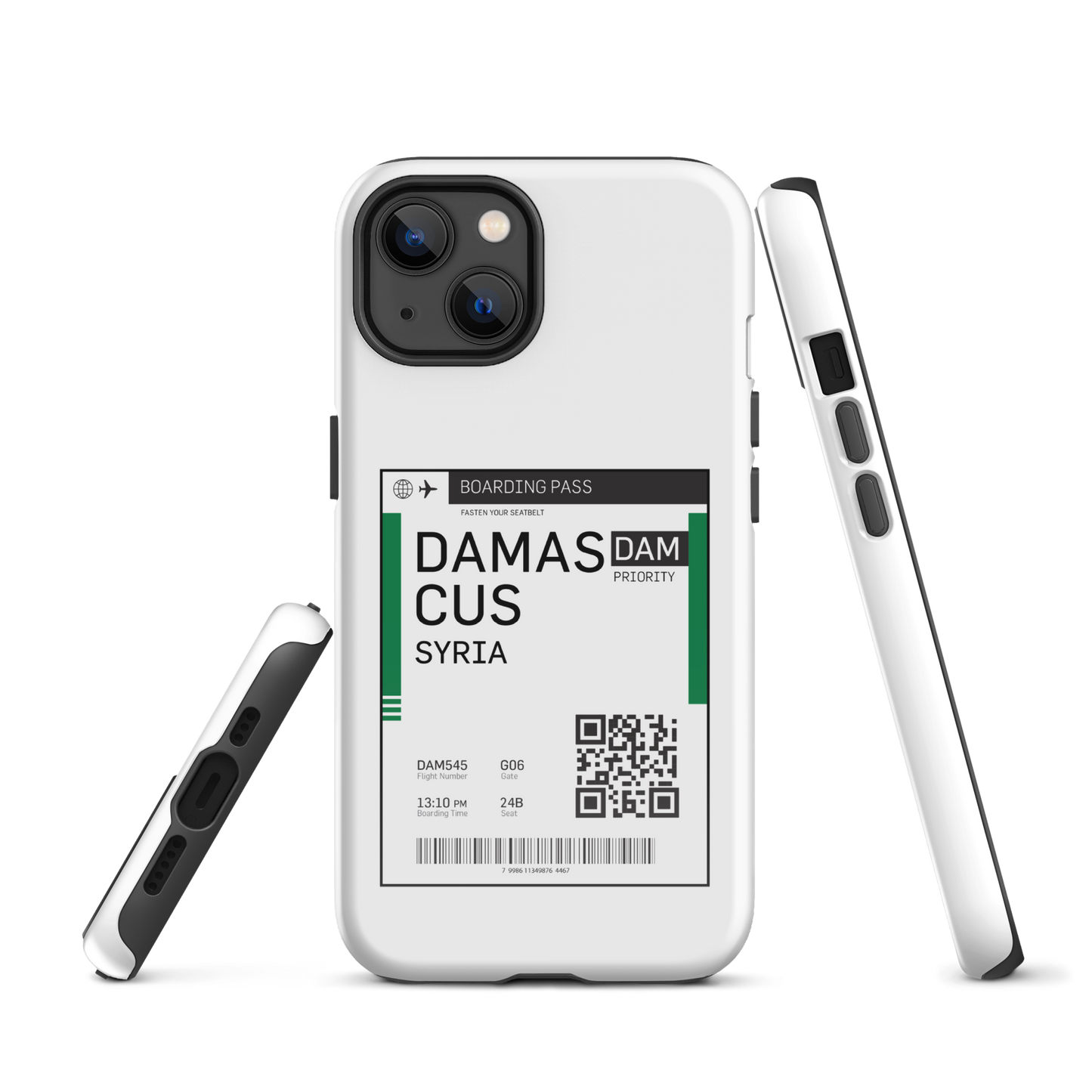 Syria Damascus Boarding Pass Tough iPhone Case