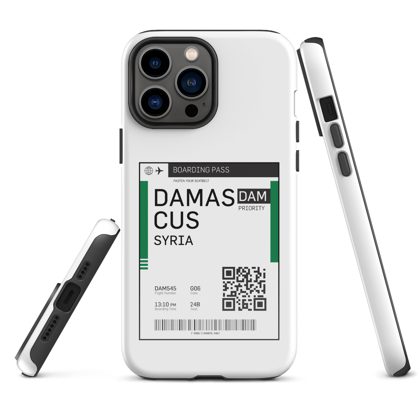 Syria Damascus Boarding Pass Tough iPhone Case