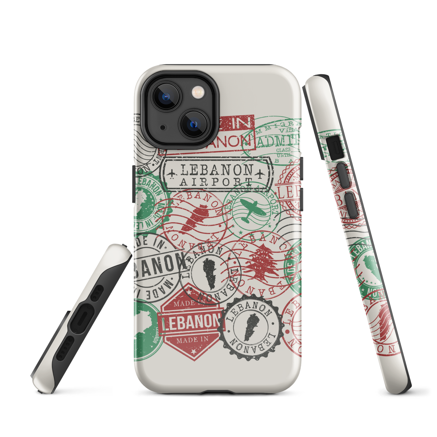 Lebanon Travel Stamps Tough iPhone Case