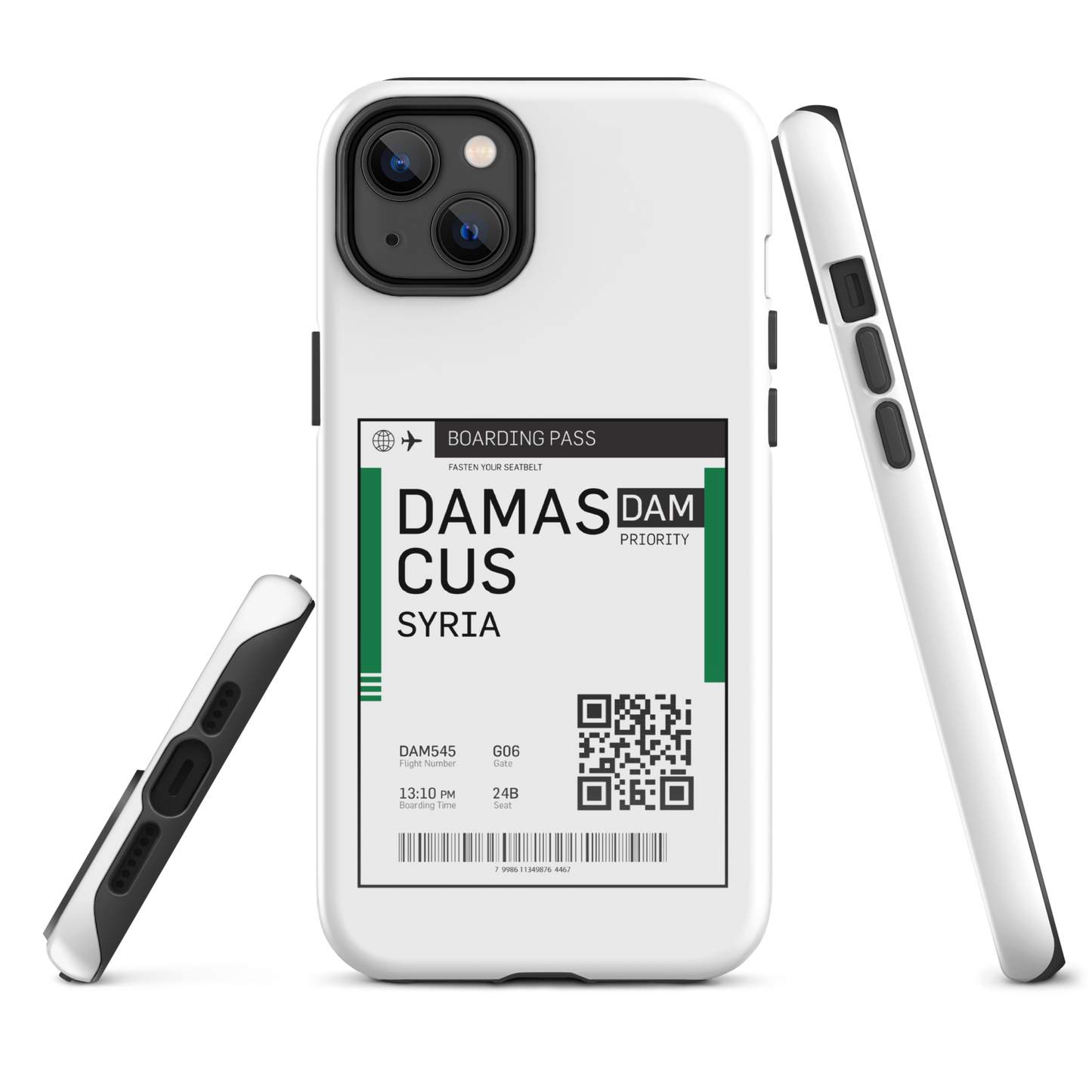 Syria Damascus Boarding Pass Tough iPhone Case