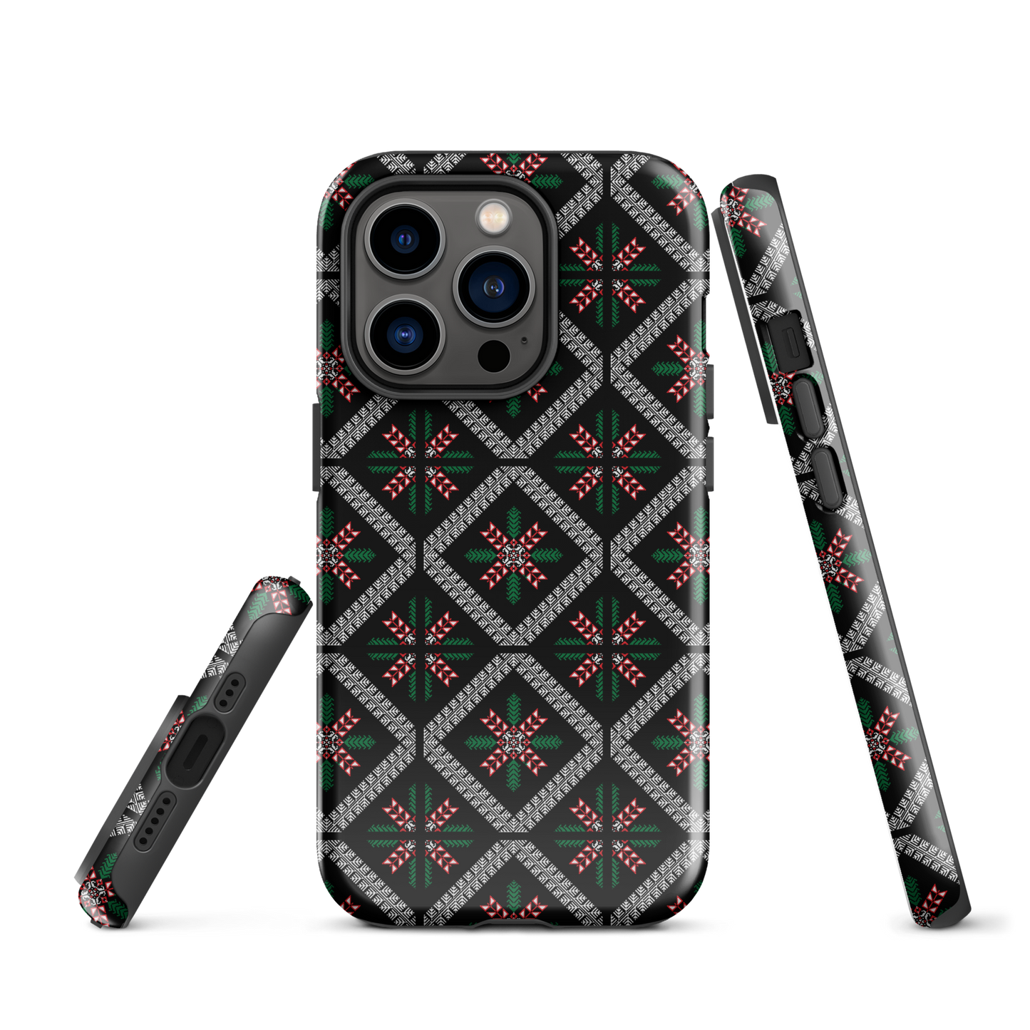 Coque et skin iPhone résistant au motif Tatriz palestinien