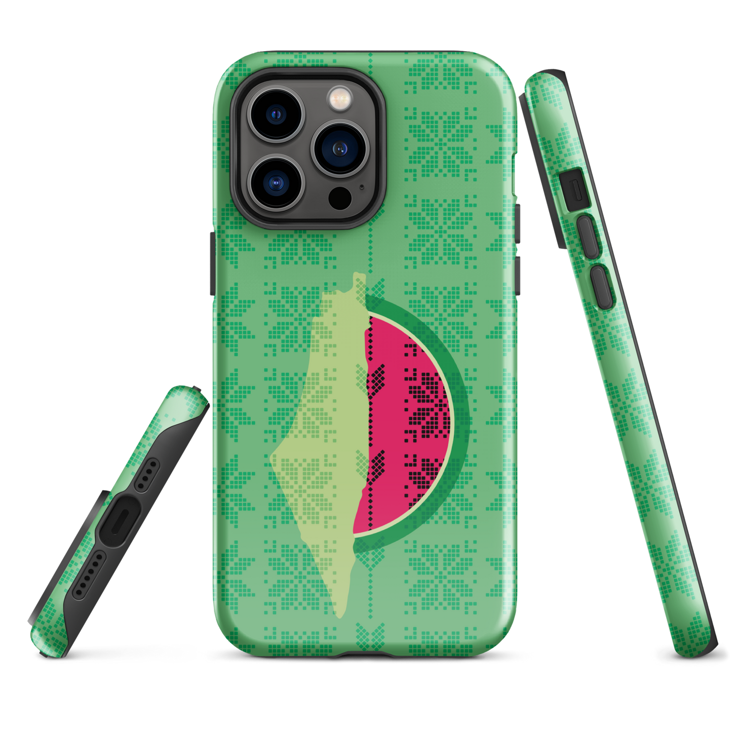 Palestine Map Watermelon Tatreez Tough iPhone Case