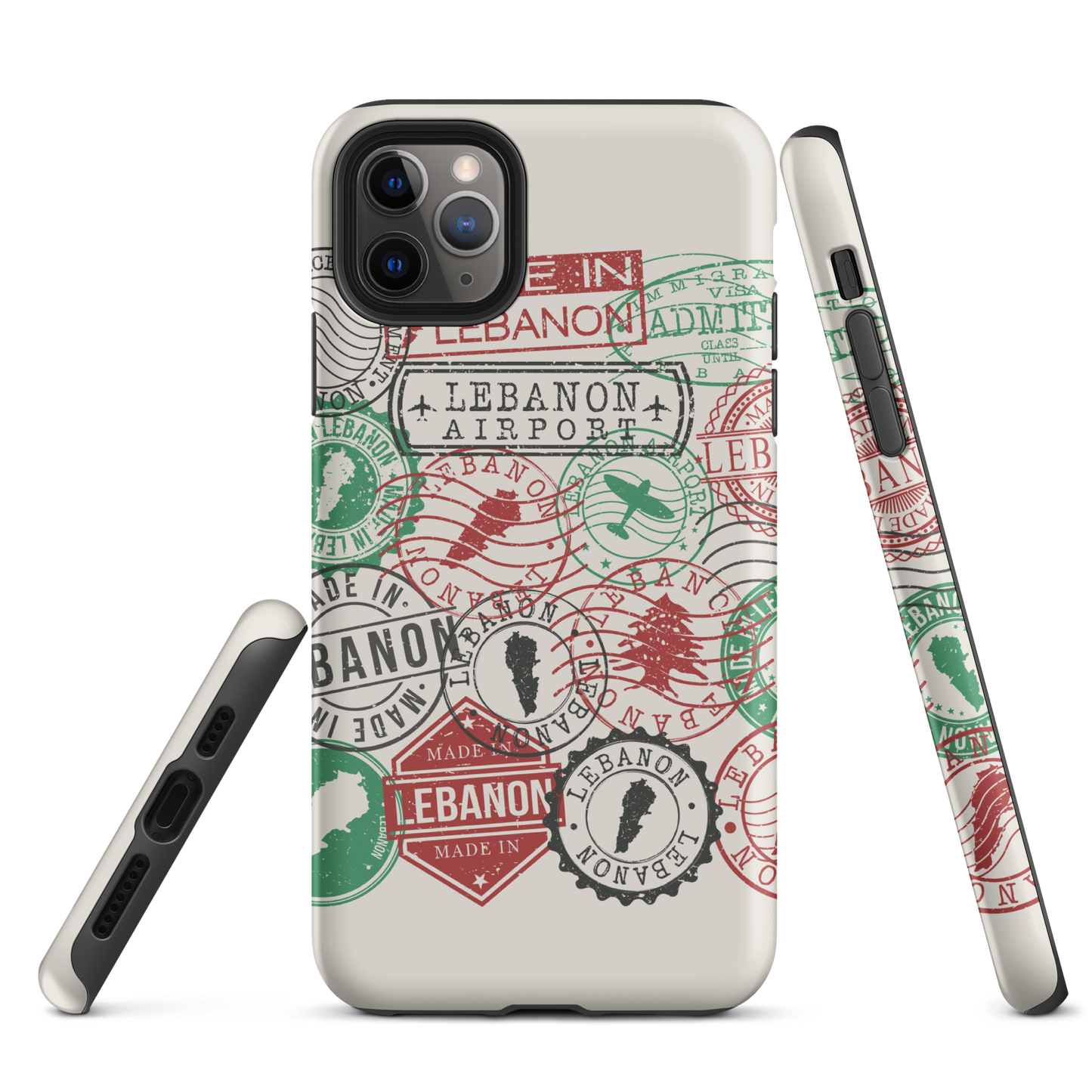 Lebanon Travel Stamps Tough iPhone Case