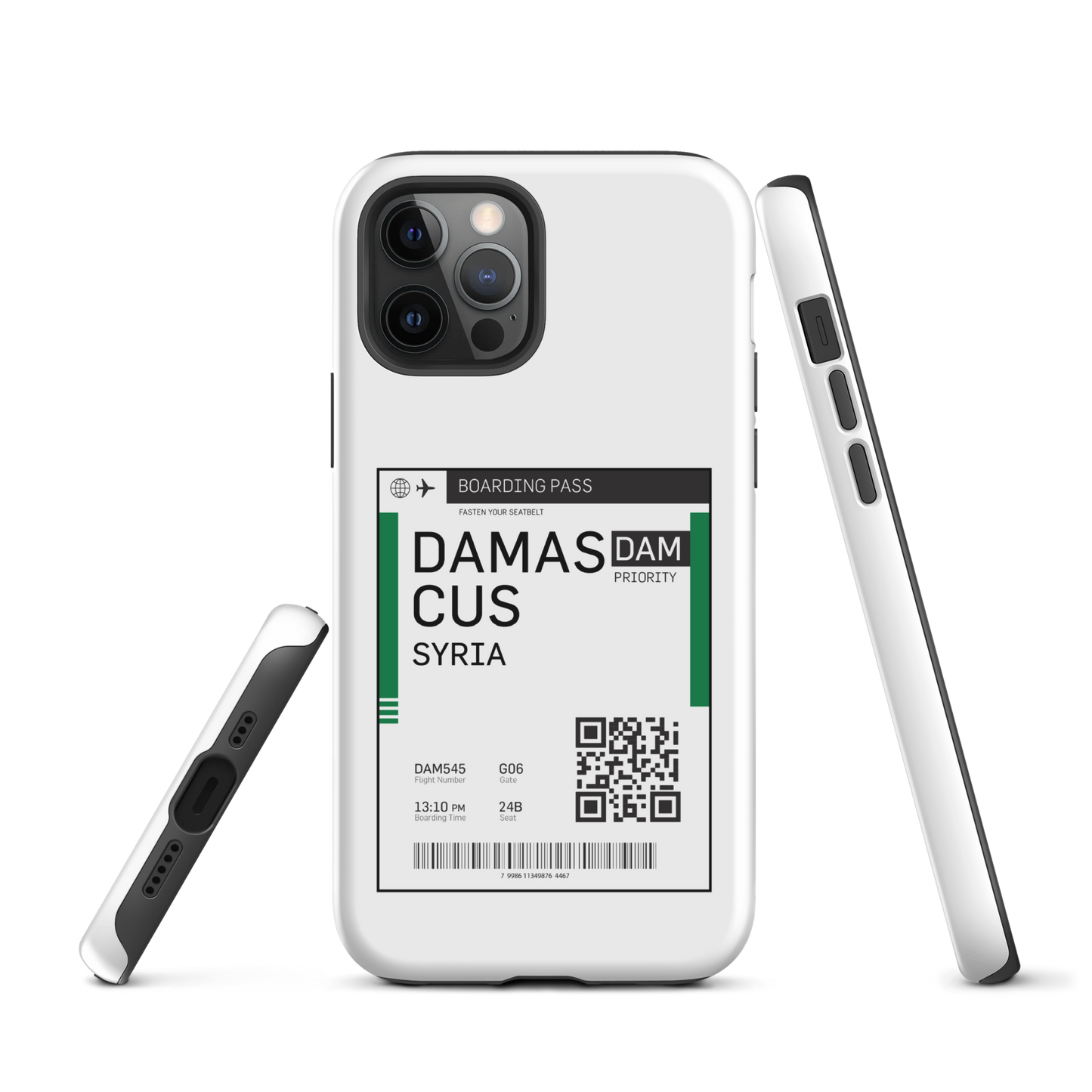 Syria Damascus Boarding Pass Tough iPhone Case