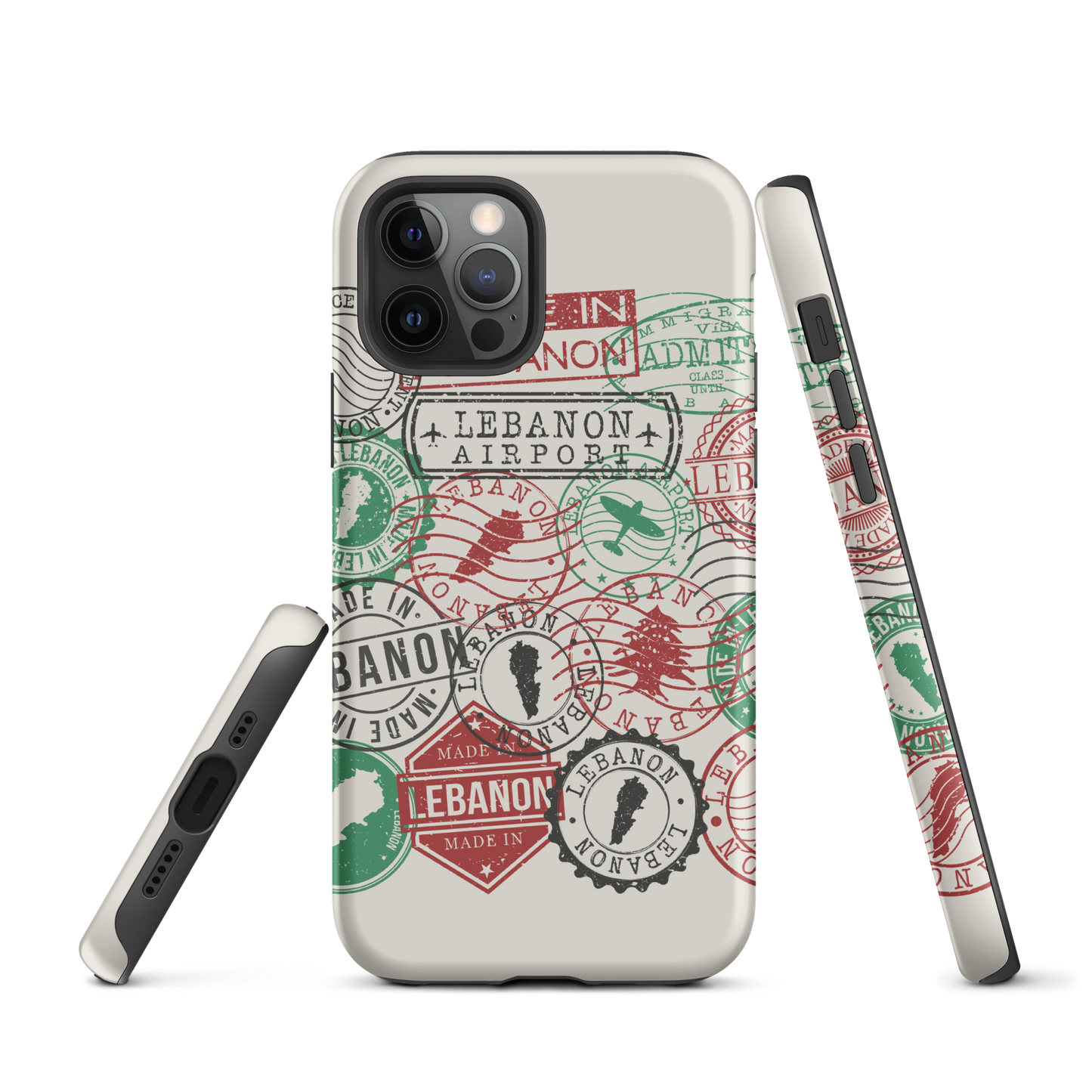 Lebanon Travel Stamps Tough iPhone Case