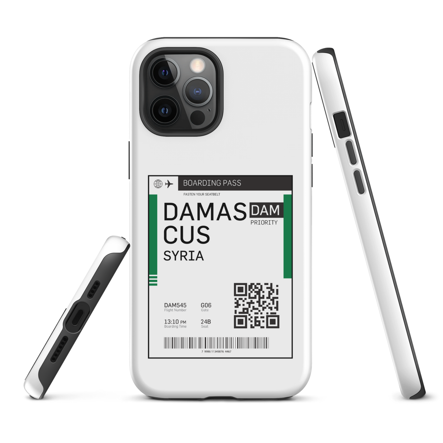 Syria Damascus Boarding Pass Tough iPhone Case