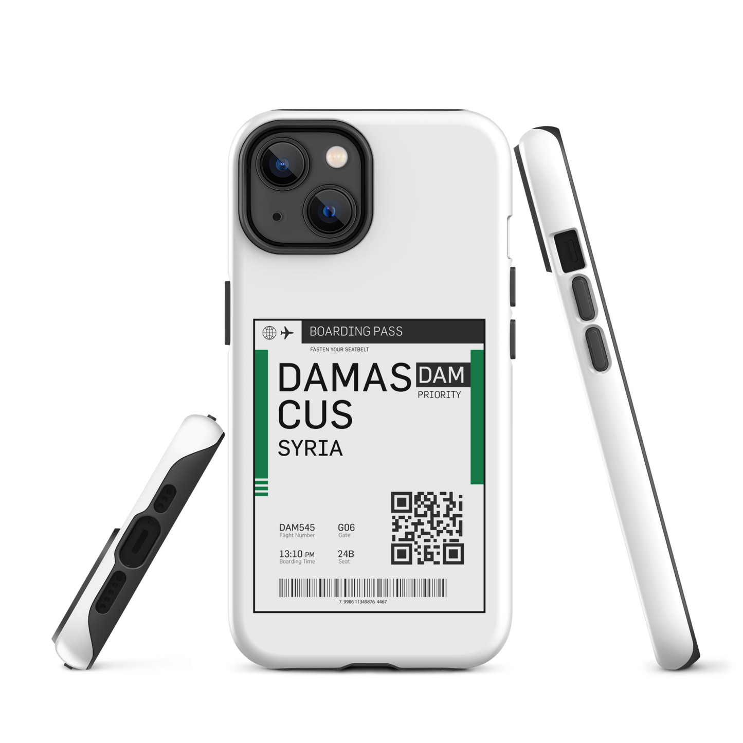 Syria Damascus Boarding Pass Tough iPhone Case