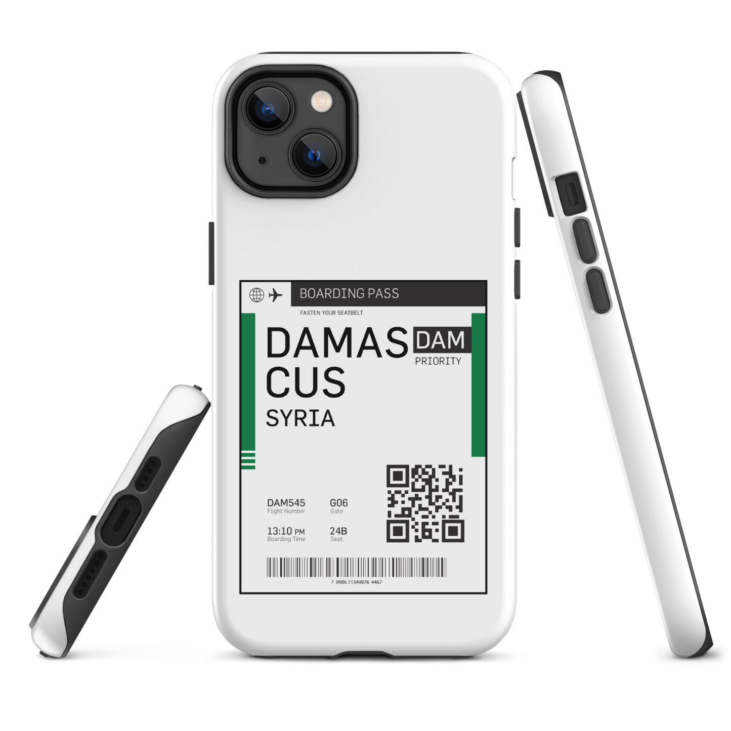 Syria Damascus Boarding Pass Tough iPhone Case