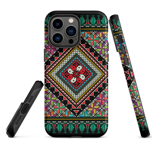 Coque et skin iPhone résistant au motif coloré palestinien Tatriz