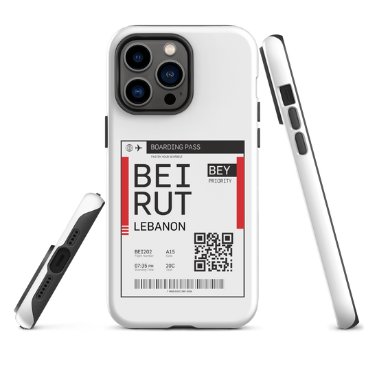 Lebanon Beirut Boarding Pass Tough iPhone Case