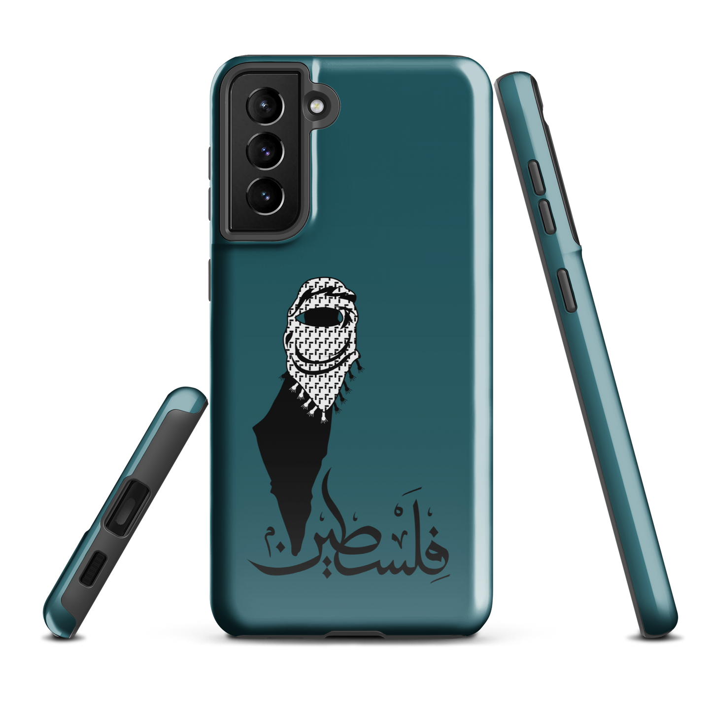 Palestine Kuffieh Map Teal Samsung Tough Cover