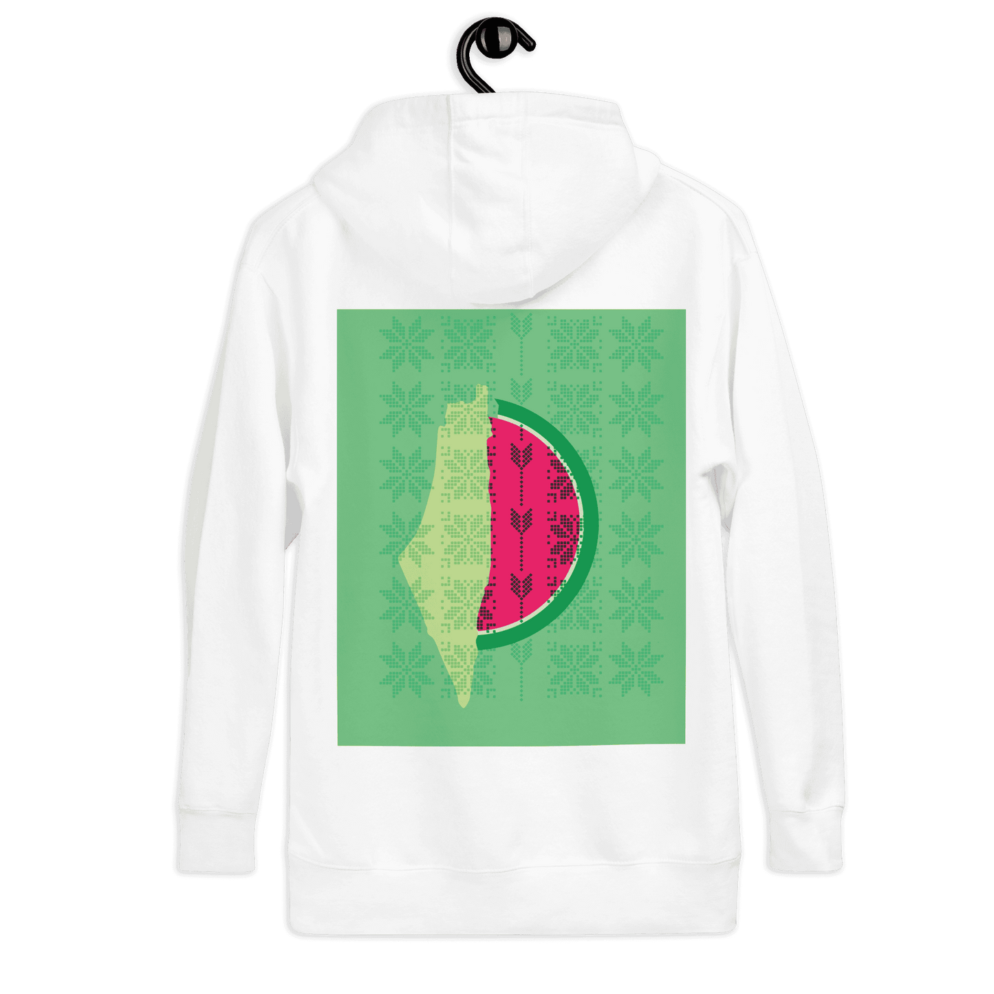 Palestine Watermelon Tatreez Map Unisex Hoodie