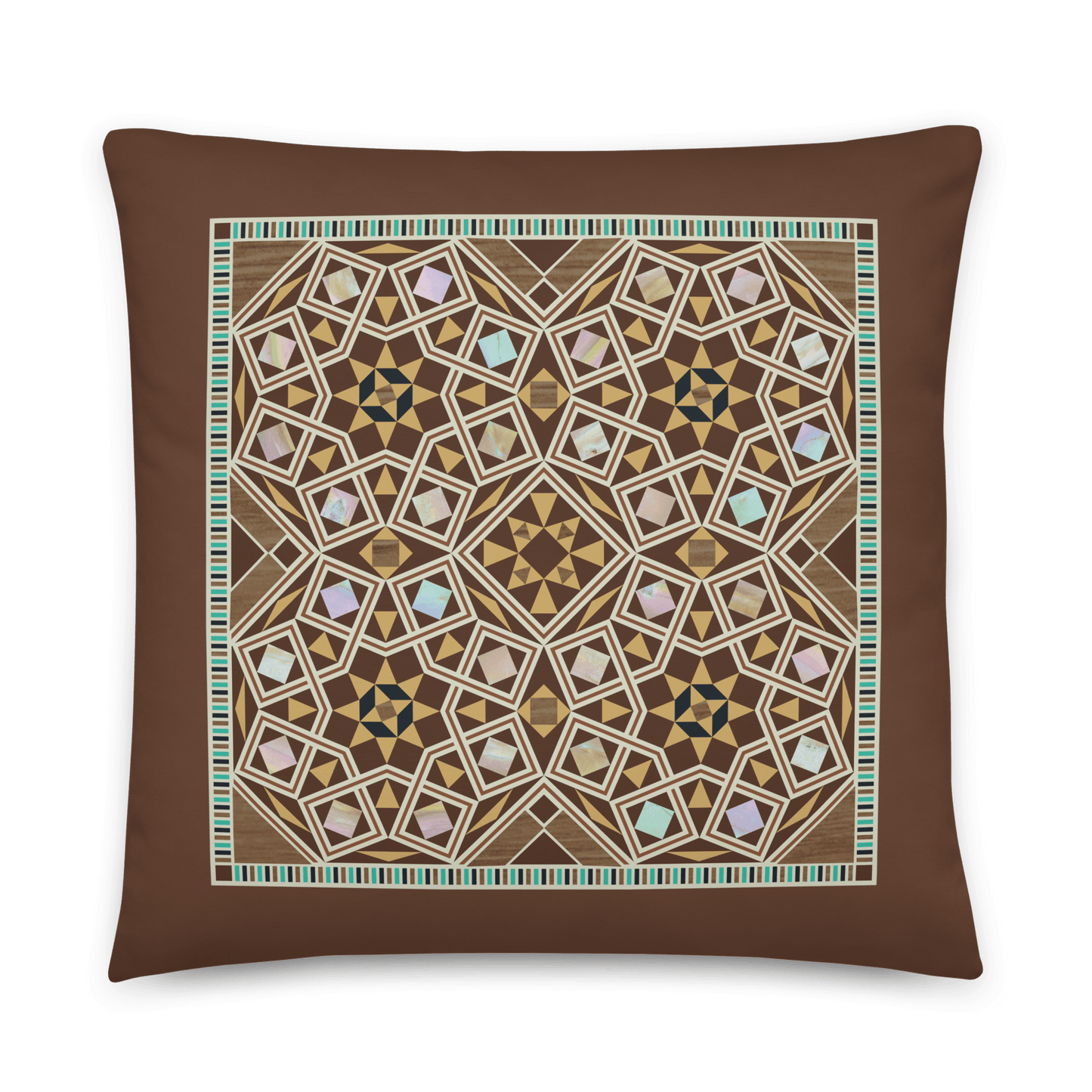 Coussin Motif de kaléidoscope mozaique syrien