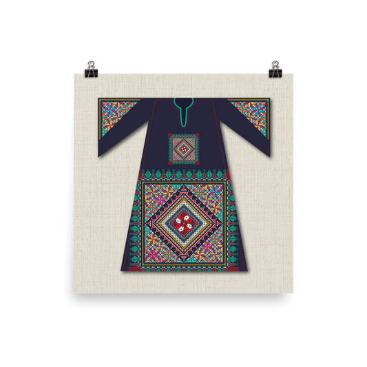 Navy Palestinian Kaftan Poster