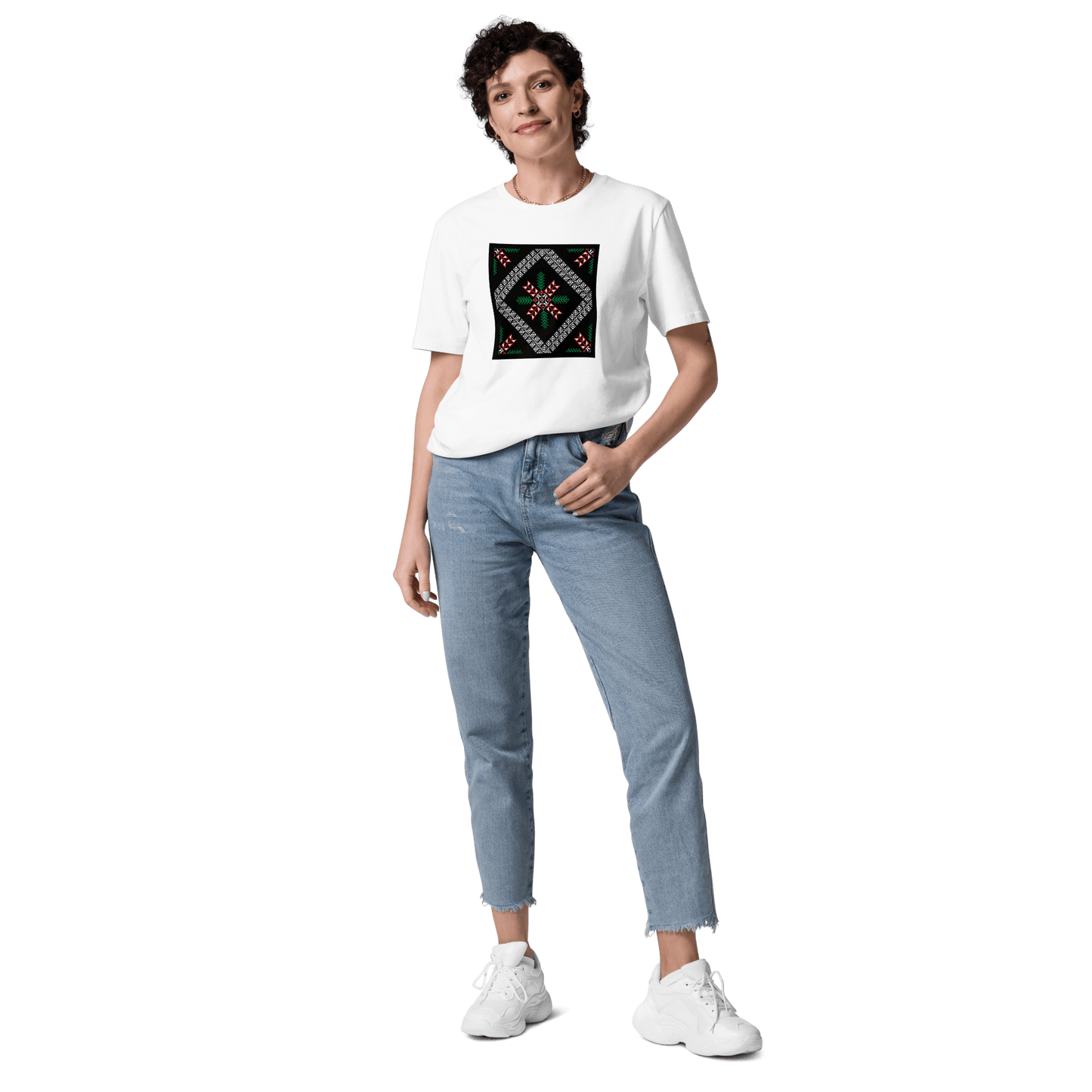 Palestinian Tatriz Traditional Pattern Women Tshirt