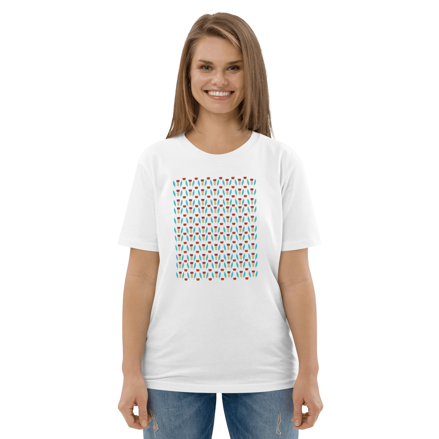 T-shirt libanais à motif de fleurs Kahwa pour femmes