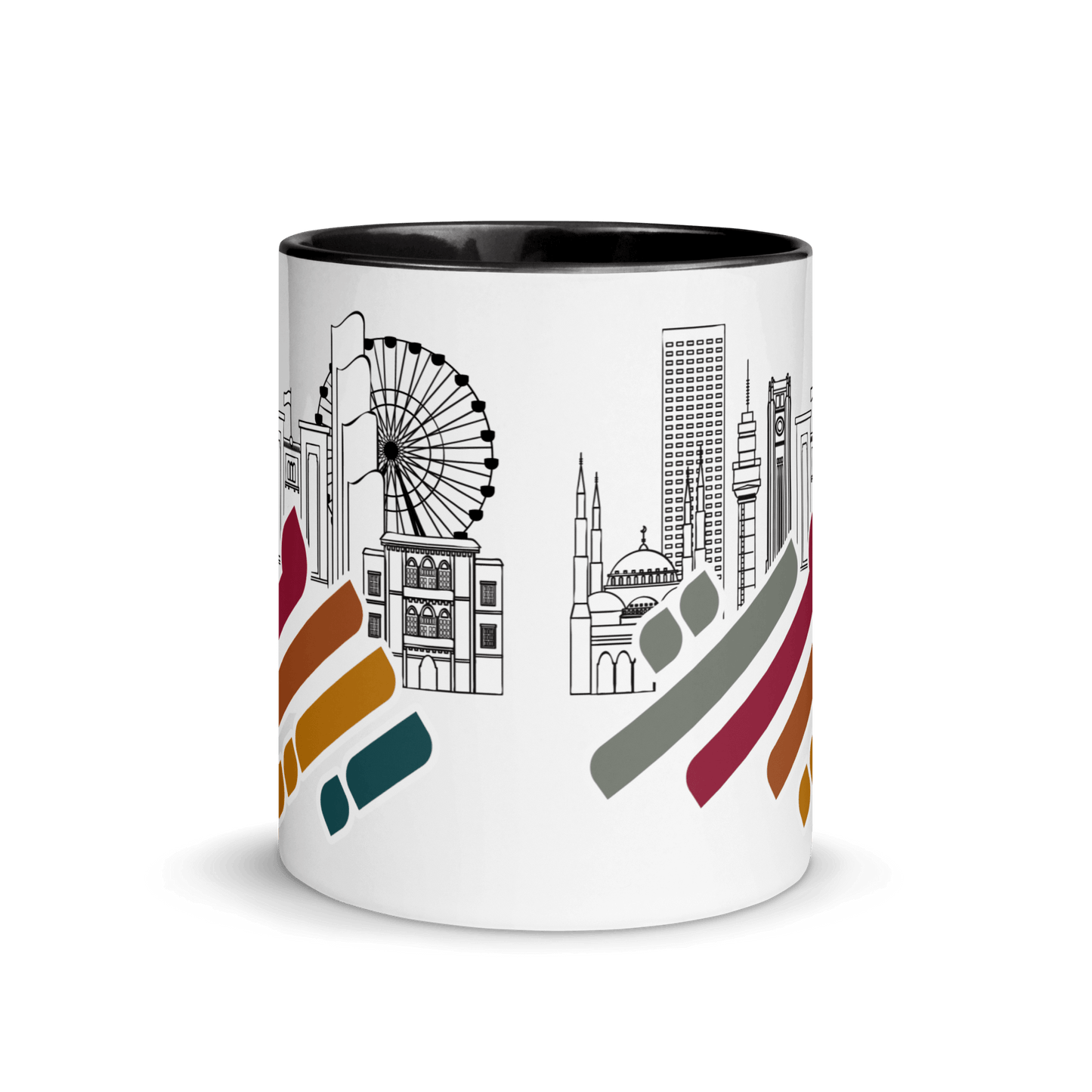 Tasse de paysage urbain avec logo de Beyrouth